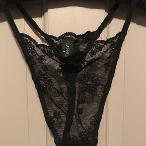 La Perla Black Floral Lace Panties